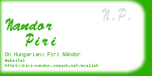 nandor piri business card